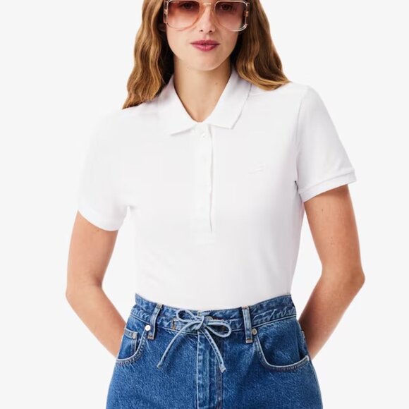 Lacoste White/White Polo Short Sleeve - Picture 1 of 6